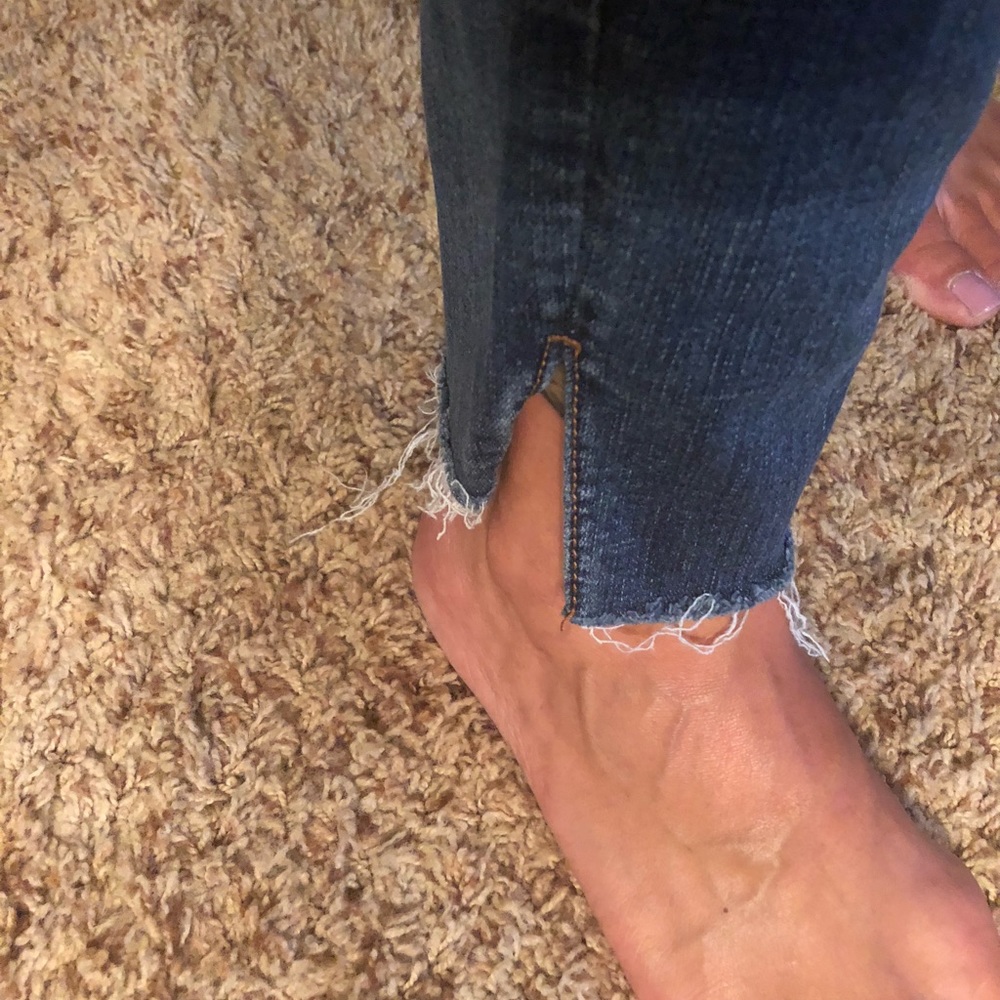 LOFT modern skinny jeans frayed hem 16